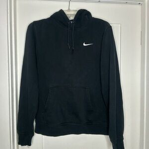 Nike Men's Black Hoodie with White Logo